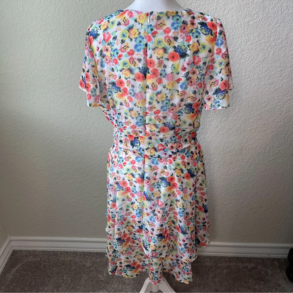 🆕 Tahari by Arthur S. Levine Women's Floral Chiffon Dress - Picture 8 of 12
